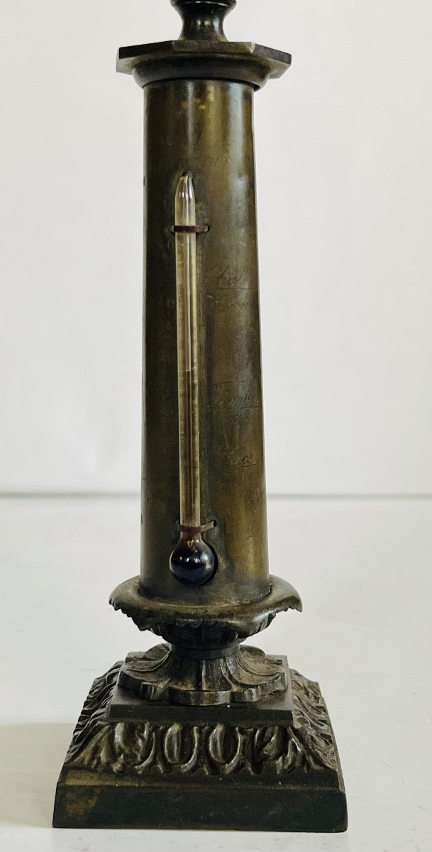 Colonne avec thermomètre en bronze -photo-3